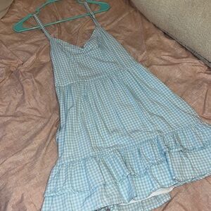 HOLLISTER blue and white checkered sundress